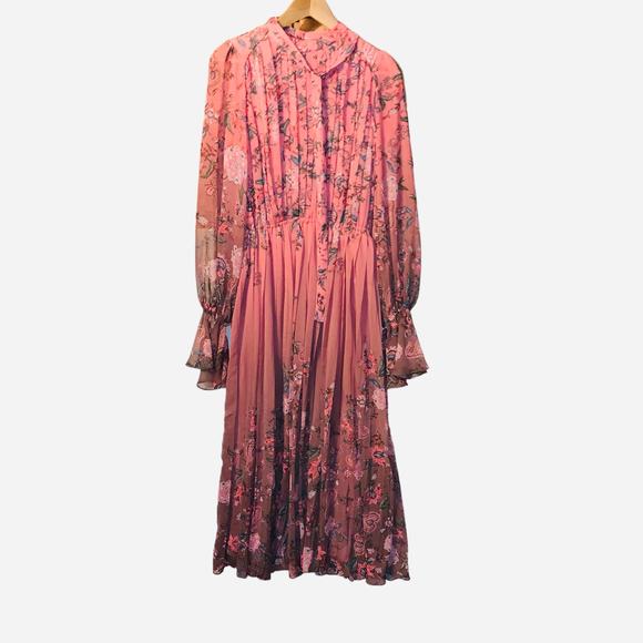 Hemant and Nandita Pink Floral Maxi Dress - Picture 1 of 9
